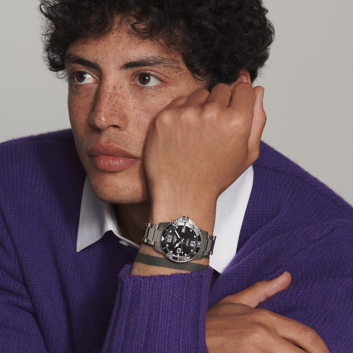 LONGINES HYDROCONQUEST WATCH 39MM BLACK Automatic Steel