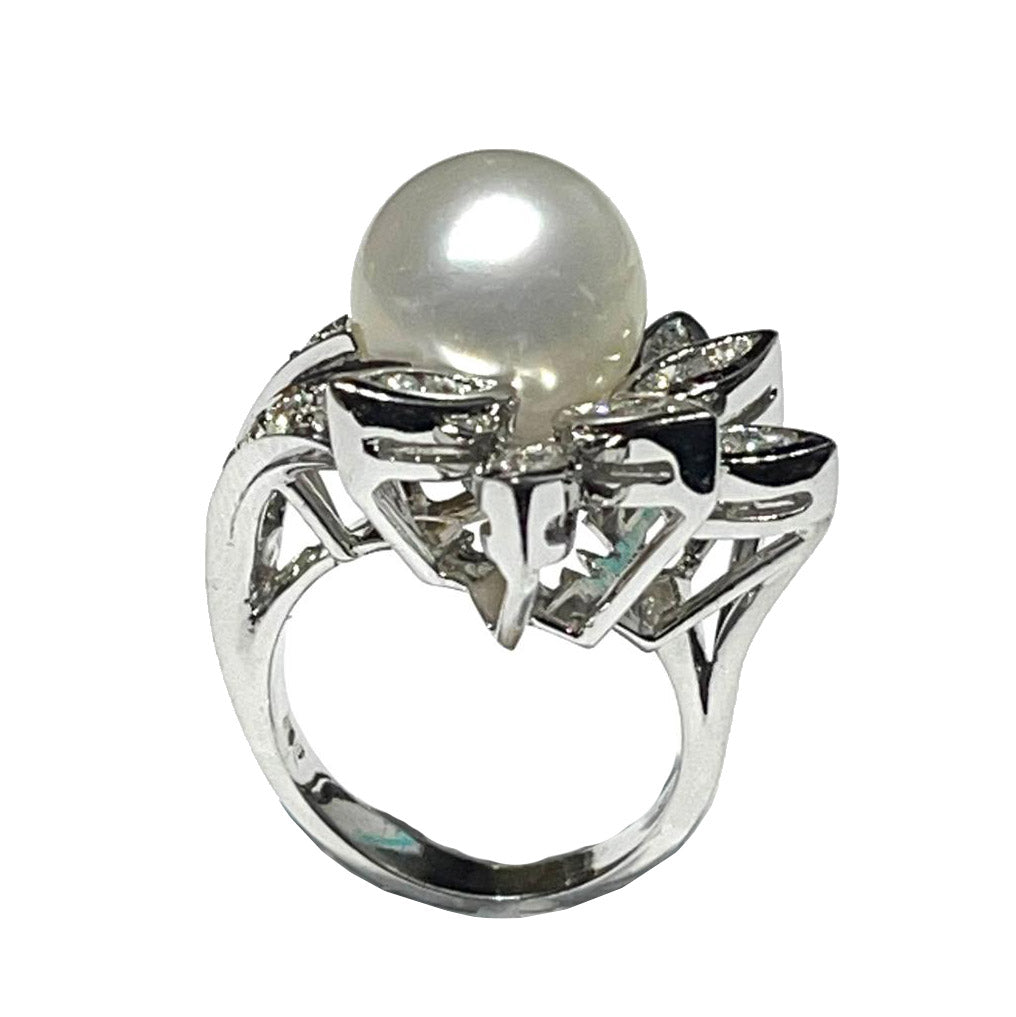 Capodagaglie anel Flor Pearl Pérolas Brancas 18kt Diamantes e Pearls 0038ag