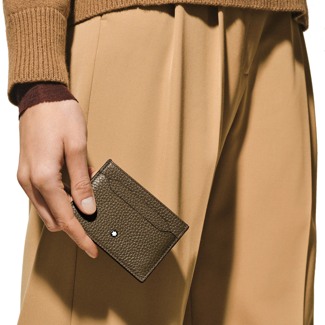 Montblanc Card 5 brown compartments Castagna 220218