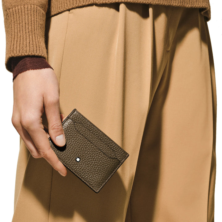 Montblanc Card 5 brown compartments Castagna 220218