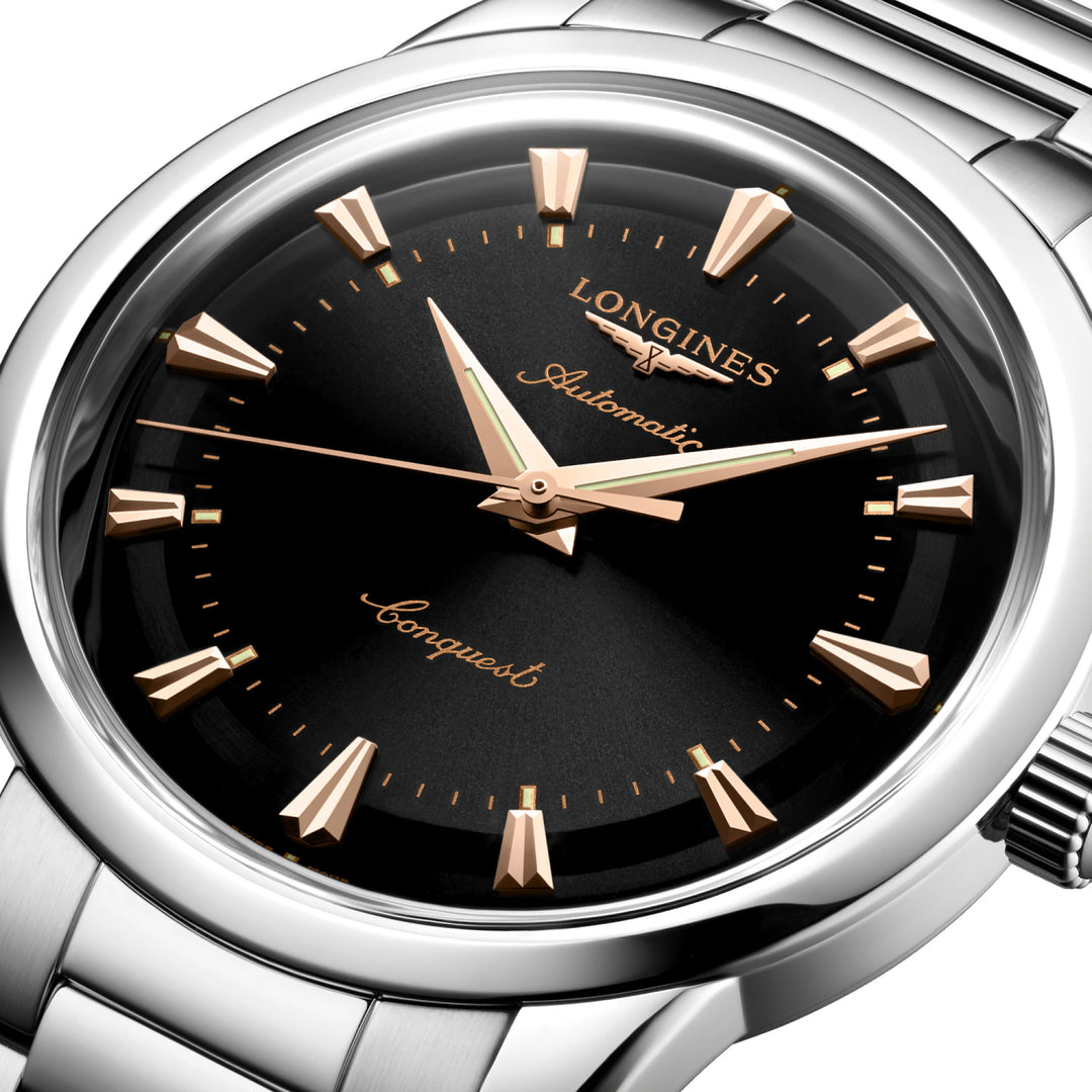 Relógio automático Longines Heritage 40 mm em aço preto L1.650.4.52.6