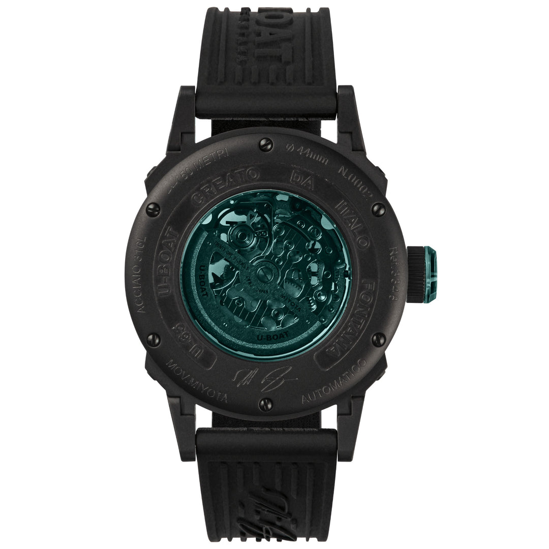 U-BOAT klocka U-65 44mm turkos automatisk stål svart PVD finish 3348