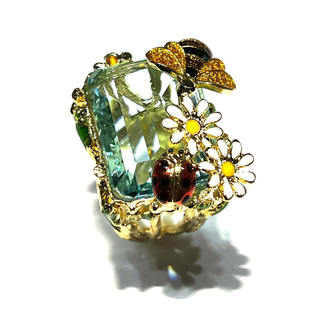 Federica Rossi ring Ape Margherite krystallbronse PVD finish 18 karat gull FR.AN.24