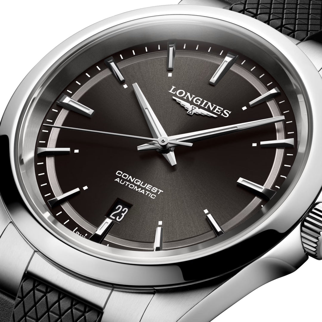 Longines Conquest 41mm black automatic steel watch L3.830.4.52.9