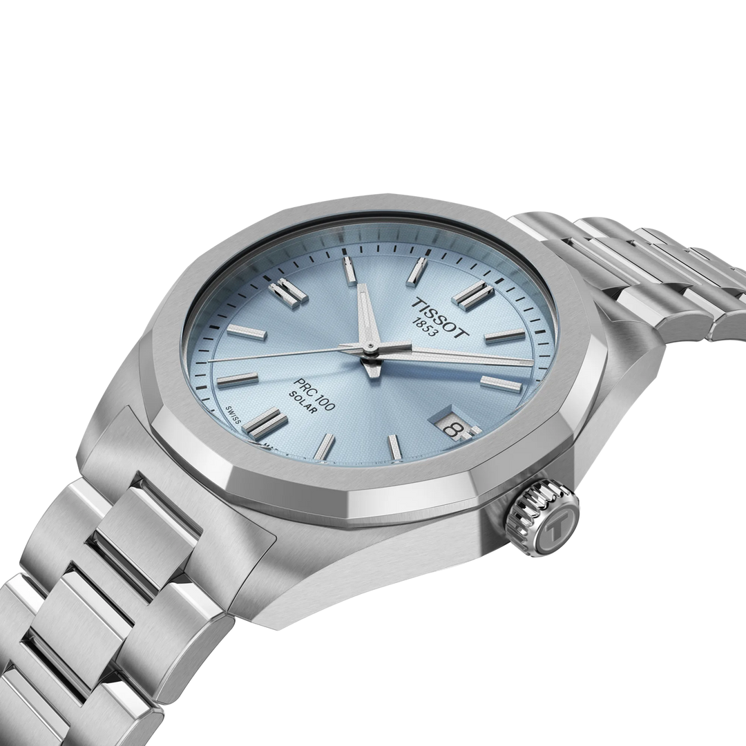 Tissot PRC 100 Solar 39 mm hellblauer Quarzstahl T151.822.11.351.00