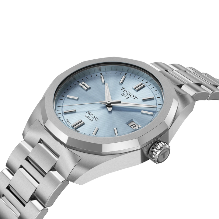 Tissot PRC 100 Solar 39 mm hellblauer Quarzstahl T151.822.11.351.00