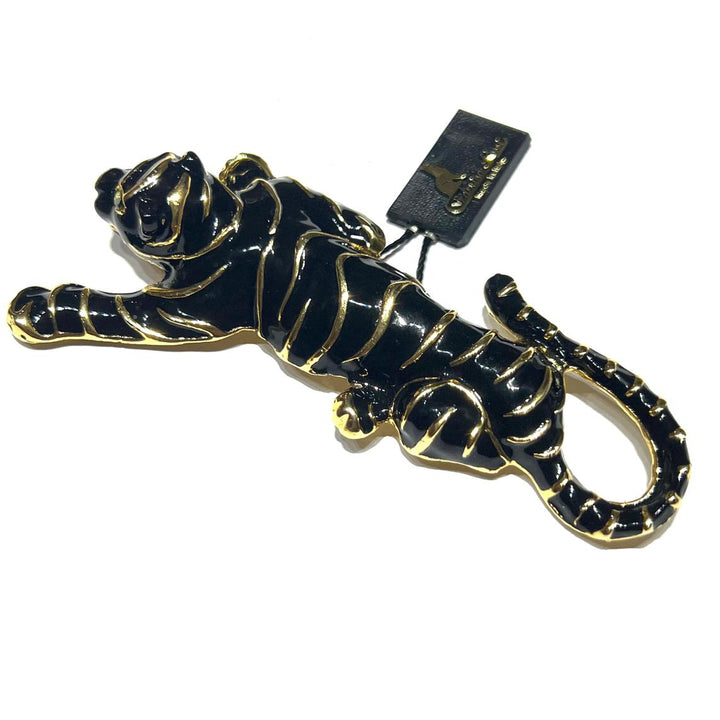 Federica Rossi broche pantera bronze acabamento PVD esmalte em ouro amarelo 18kt FR.SP.04