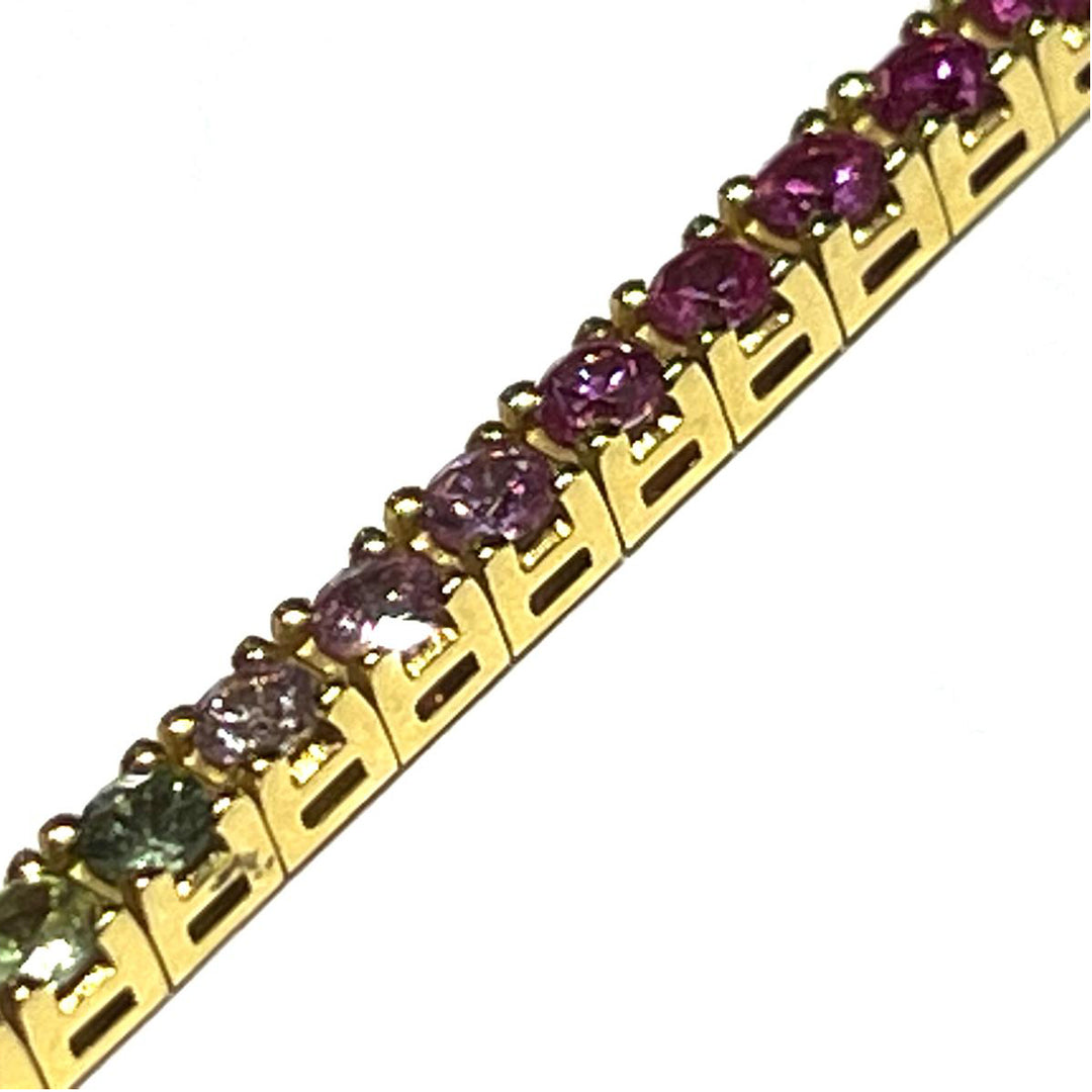 Lenti Rainbow Tennis Bracelet 18kt Zaffiri 0081br
