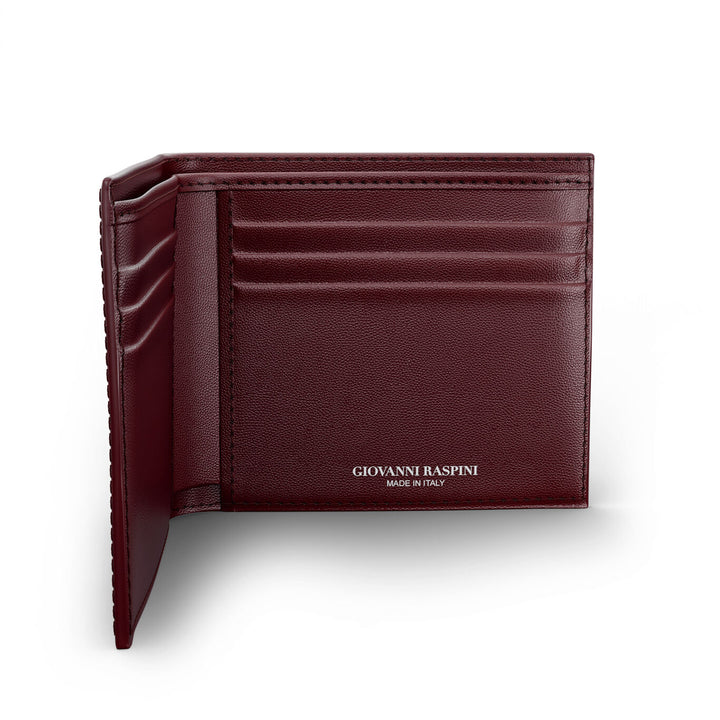 Carteira Giovanni Raspini couro croco bordô 925 prata L0031