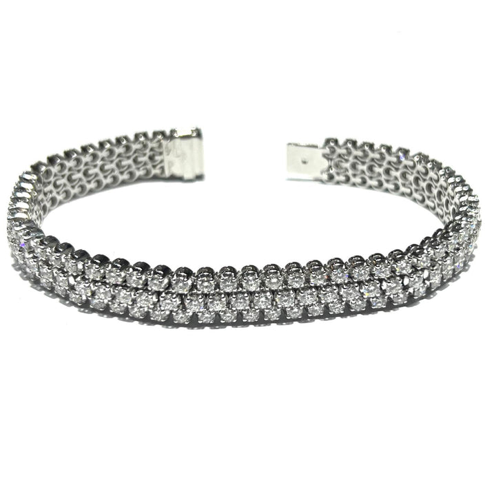 Triple gold tennis bracelet 18kt diamonds FCBT02890