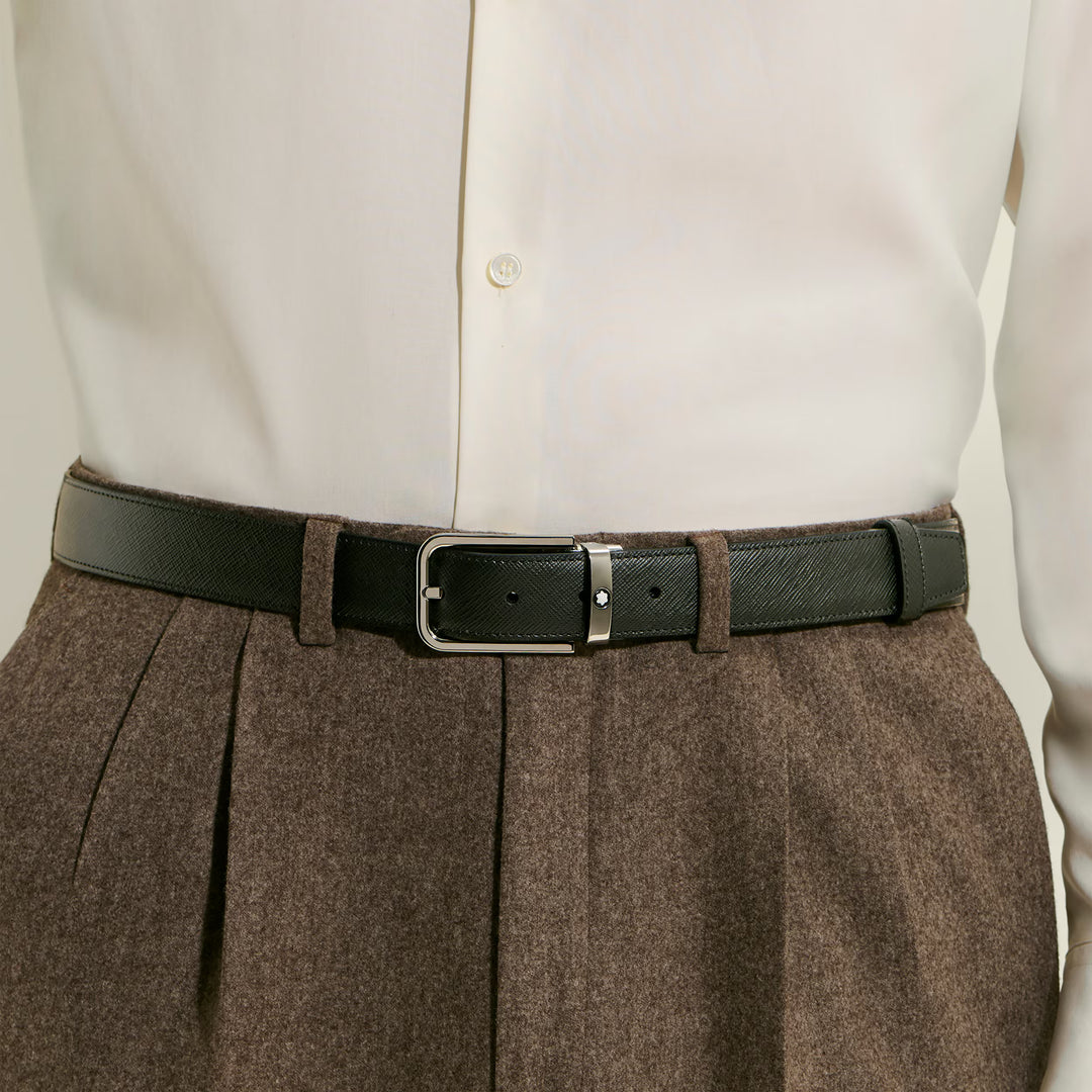Montblanc vändbart bälte 30 mm Sartorial läder rektangulärt spänne 223409