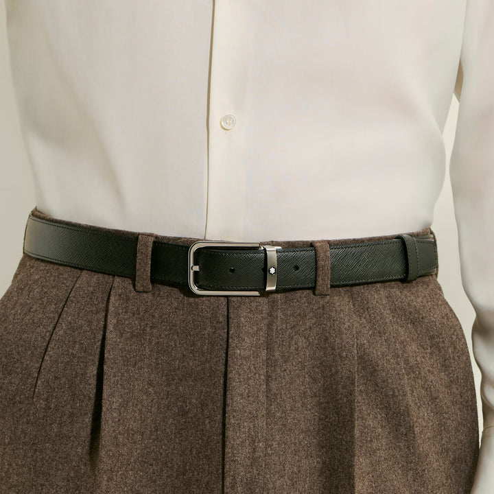Montblanc vändbart bälte 30 mm Sartorial läder rektangulärt spänne 223409
