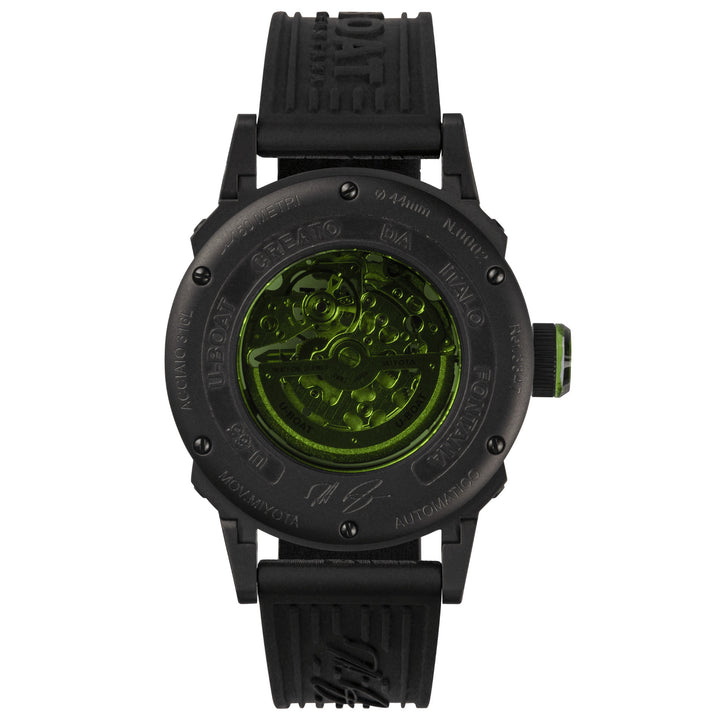 U-BOAT horloge U-65 44mm groen automatisch staal zwarte PVD afwerking 3347