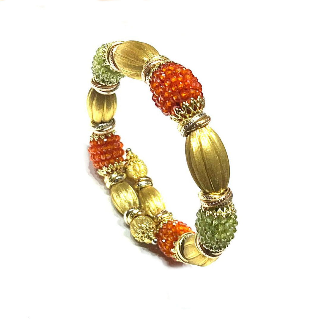 SUNDAY BRACELET GOLD 18KT Peridoto and Corniola Sunday 01