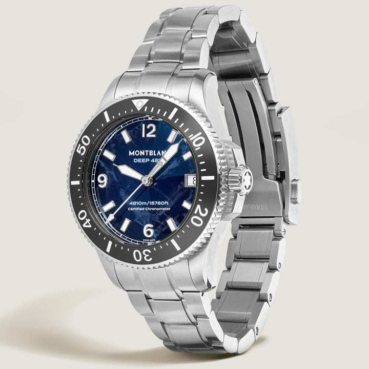 Montblanc Iced Sea 0 Oxygen Deep 4810 43mm Blue Titanium 135634