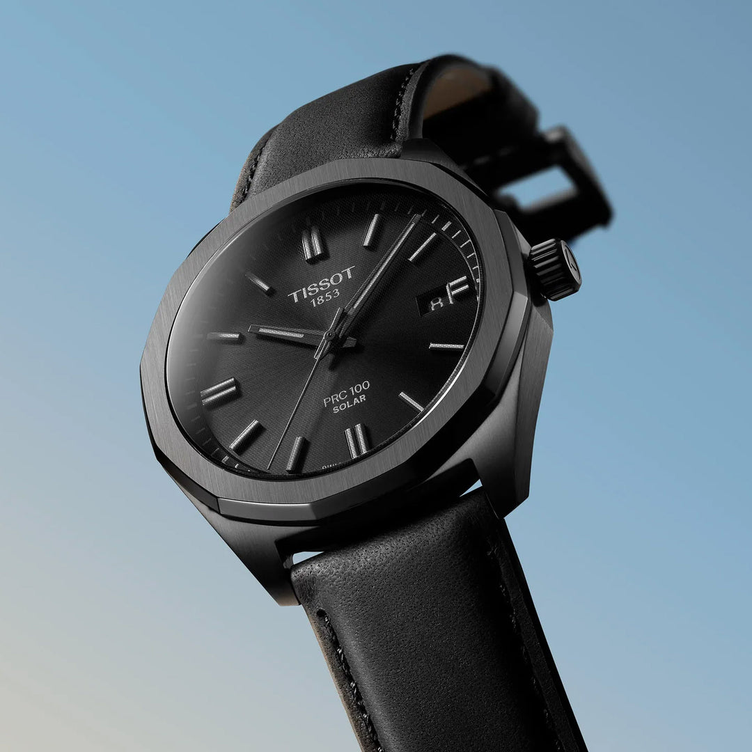 Tissot PRC 100 Solar 39mm black quartz steel black PVD finish T151.422.36.051.00