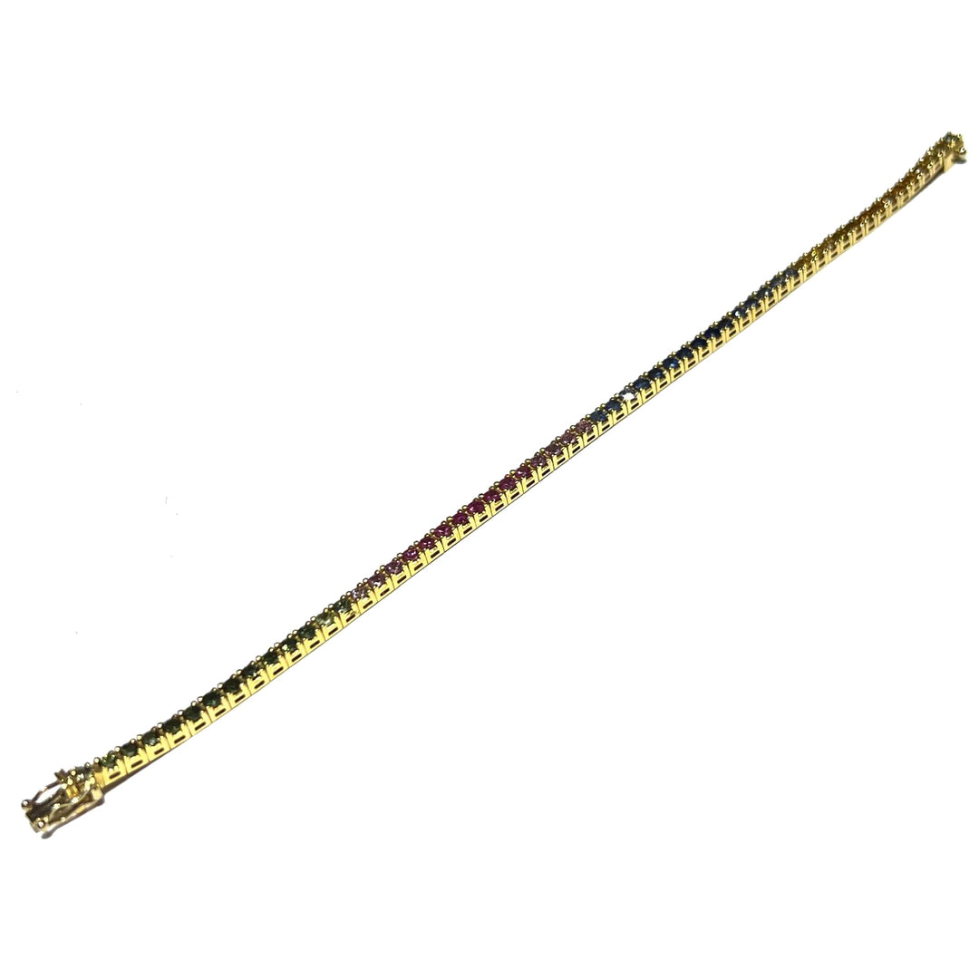 Lenti Rainbow Tennis Bracelet 18kt Zaffiri 0081br