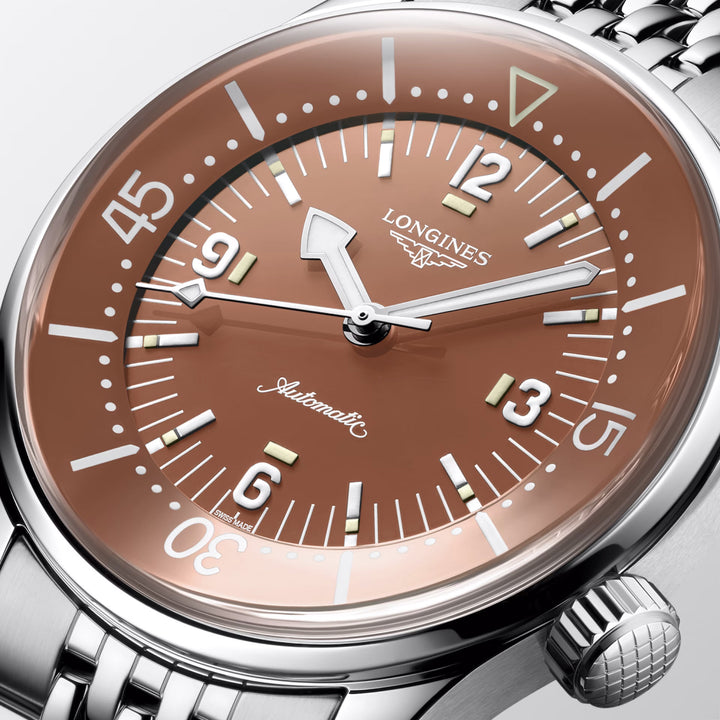 Longines Legend Div 39mm Titta på Automatic Terracotta Steel L3.764.4.4.96.6