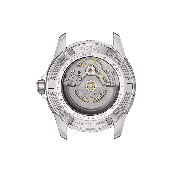 Tissot Watch Seastar 1000 Powermitic 80 40mmグレーオートマチックスチールPVD仕上げイエローゴールドT120.807.22.051.00