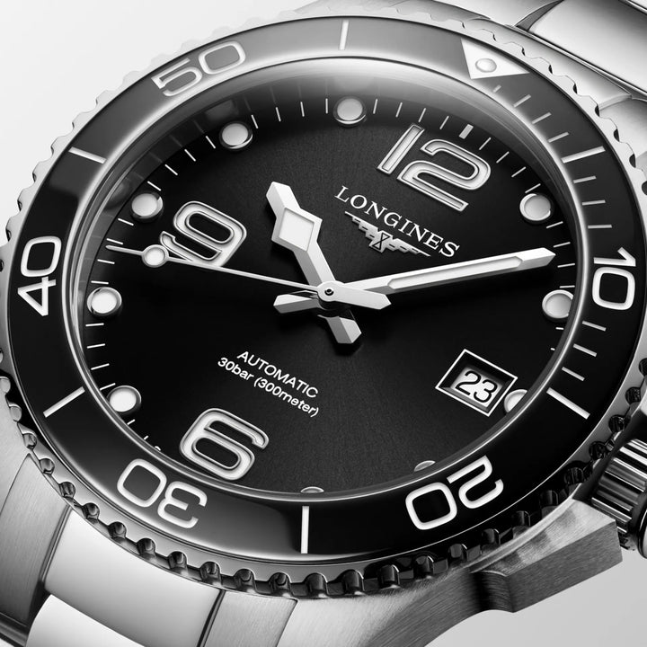 LONGINES HYDROCONQUEST WATCH 39MM BLACK Automatic Steel