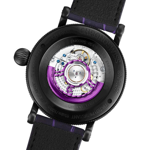 Chronoswiss orologio Open Gear Resec Voodoo Limited Edition 50pezzi 44mm nero automatico acciaio finitura DLC nero CH-6925M-BKPU