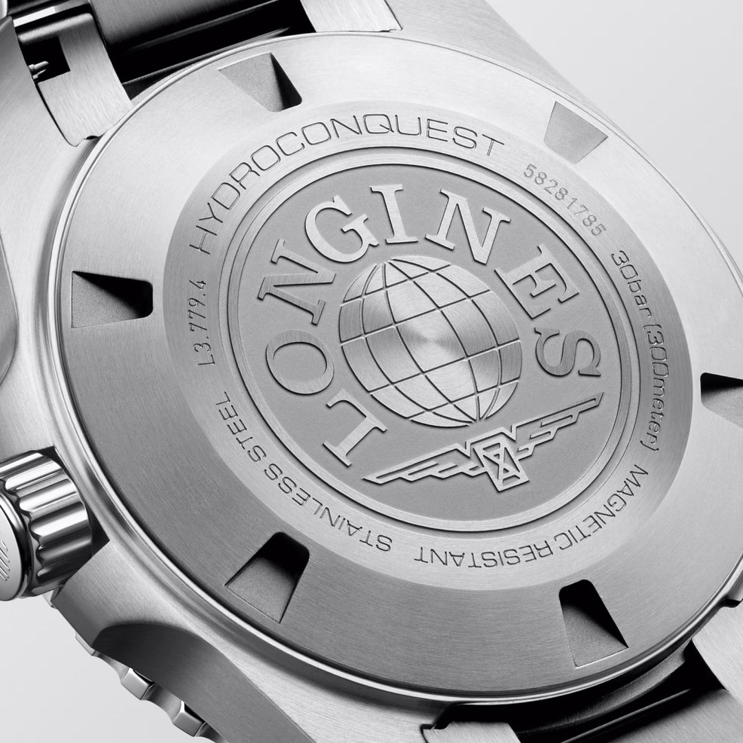 Longines Hydroconquest 39 mm czarny automatyczny stalowy zegarek L3.779.4.56.6