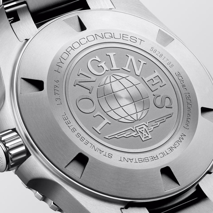 Longines Hydroconquest 39 mm czarny automatyczny stalowy zegarek L3.779.4.56.6
