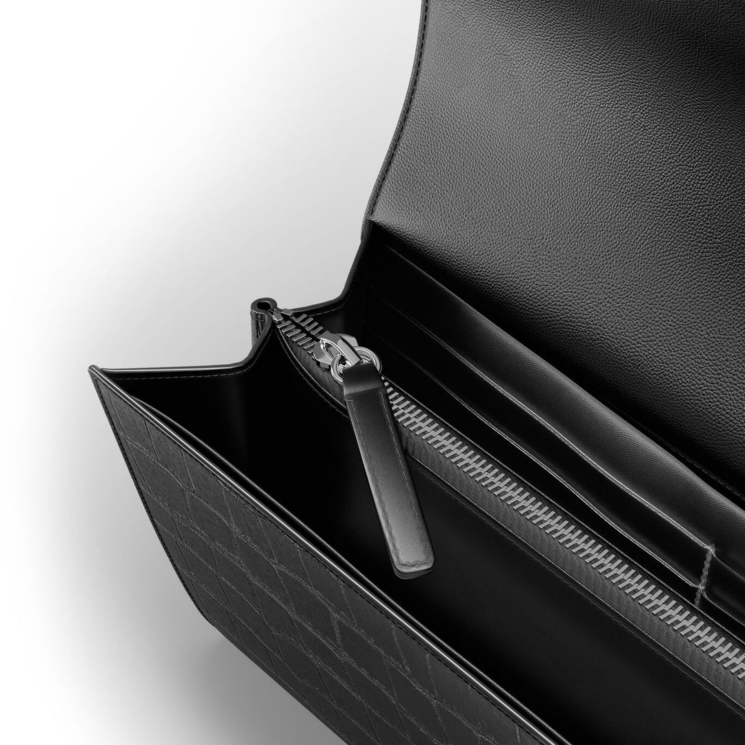 Giovanni Raspini selva continental couro croco preto bronze branco L0026