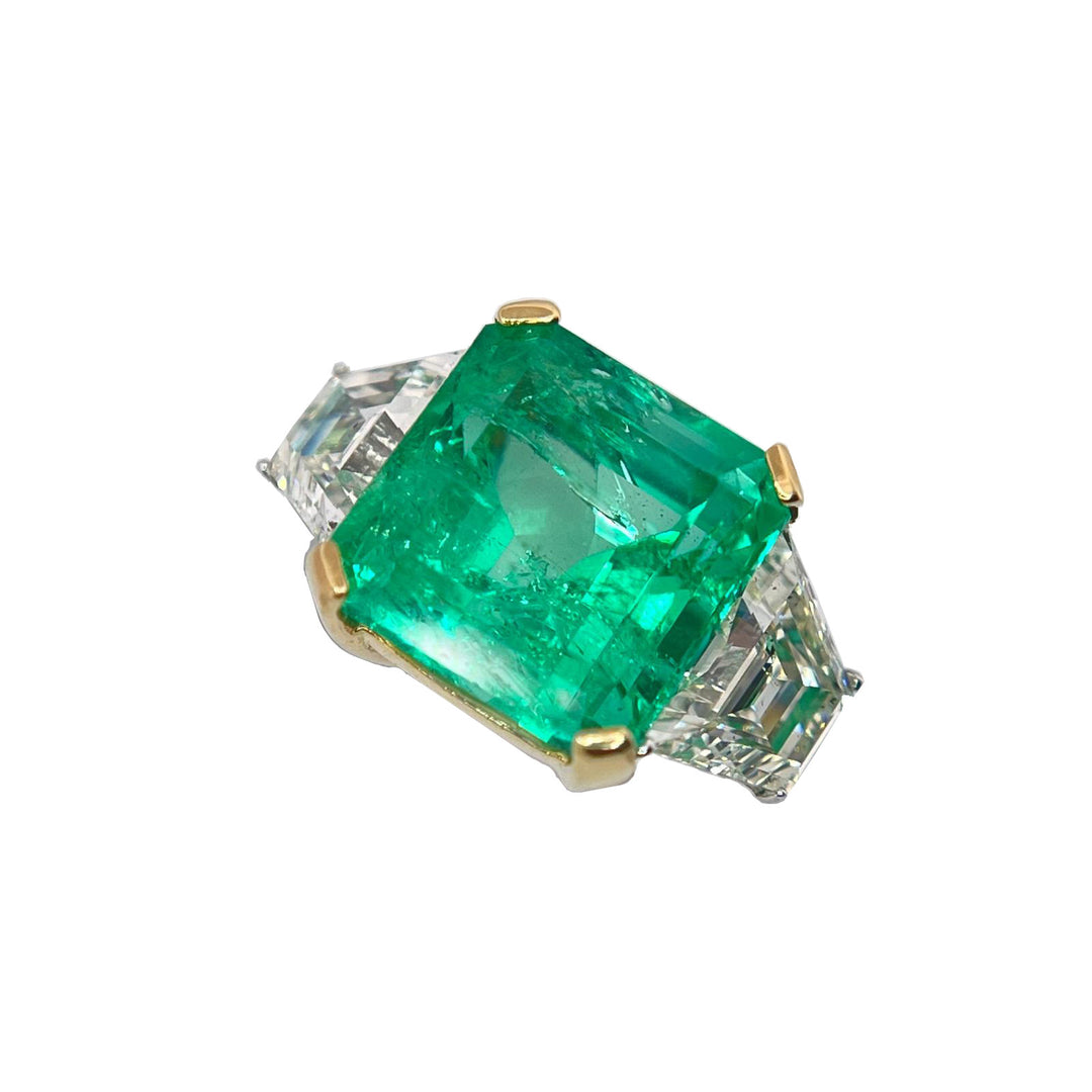 Fáinne Óir Zydo Bán 18kt Emerald Diamond 0002AG