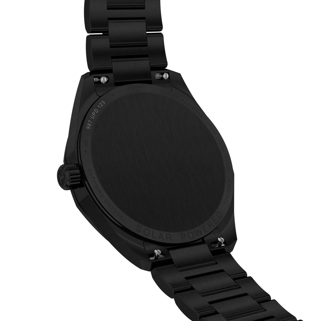 Tissot Clock PRC 100 Solar 39 mm de cuarzo negro Acabado de acero PVD Negro T151.422.33.051.00