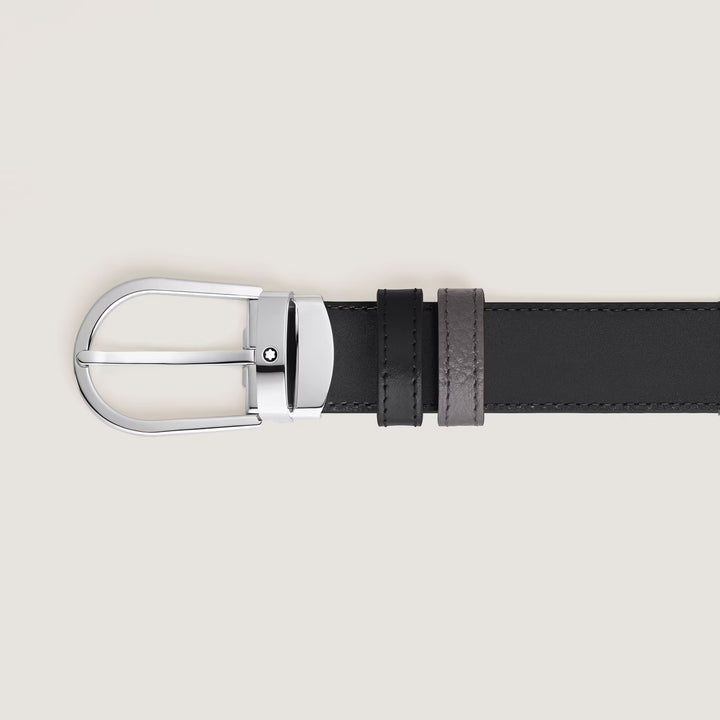 Montblanc oboustranný řemen Meisterstück 30 mm kované železo černý 223369