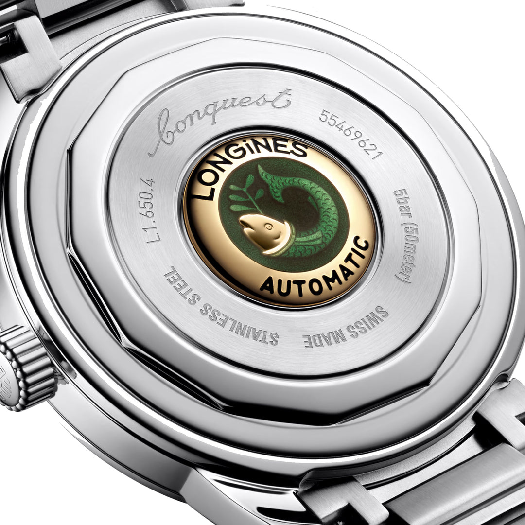 Relógio automático Longines Heritage 40 mm em aço preto L1.650.4.52.6