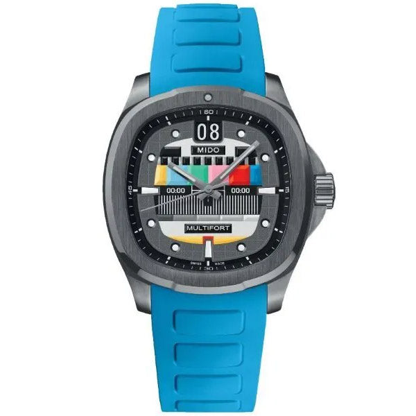 Montre Mido Multifort TV Big Date S01E02 40mm automatique acier gris finition PVD anthracite M049.526.33.081.01