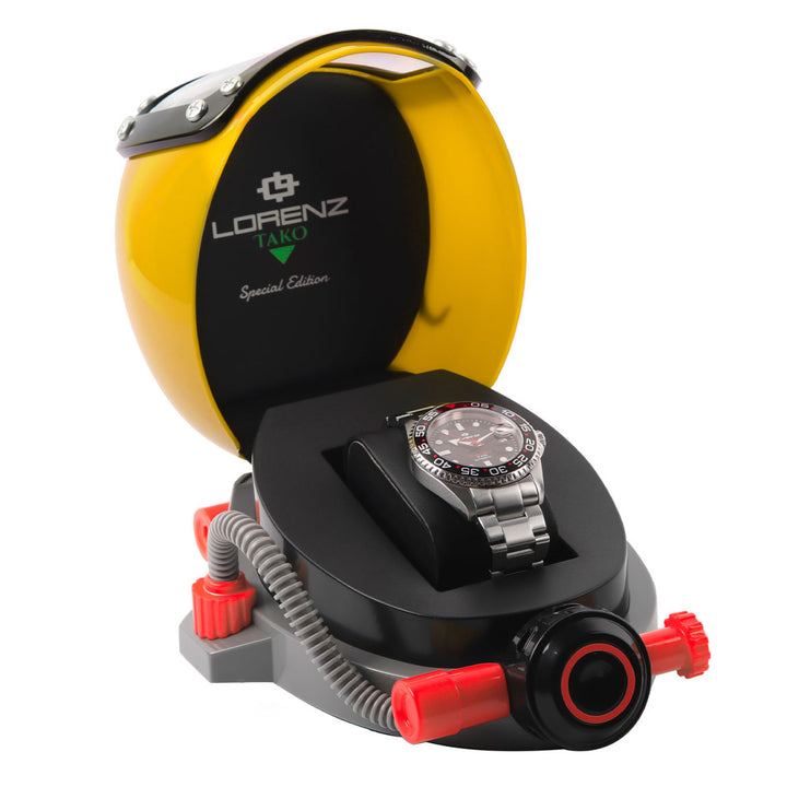 Lorenz tako 43mm clock automatic black steel 030254hh