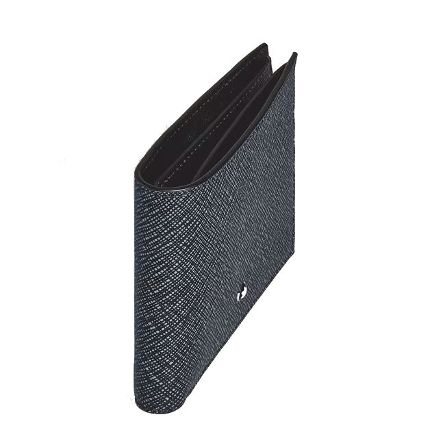 Montblanc 6 pocket wallet Sartorial leather tweed blue 220384