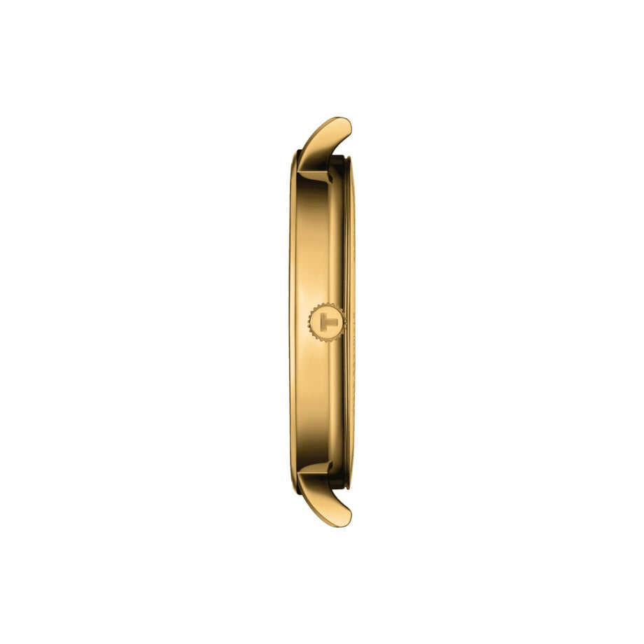 Tissssot watch Everytime 40mm green quartz steel finish PVD yellow gold T143.410.33.091.0