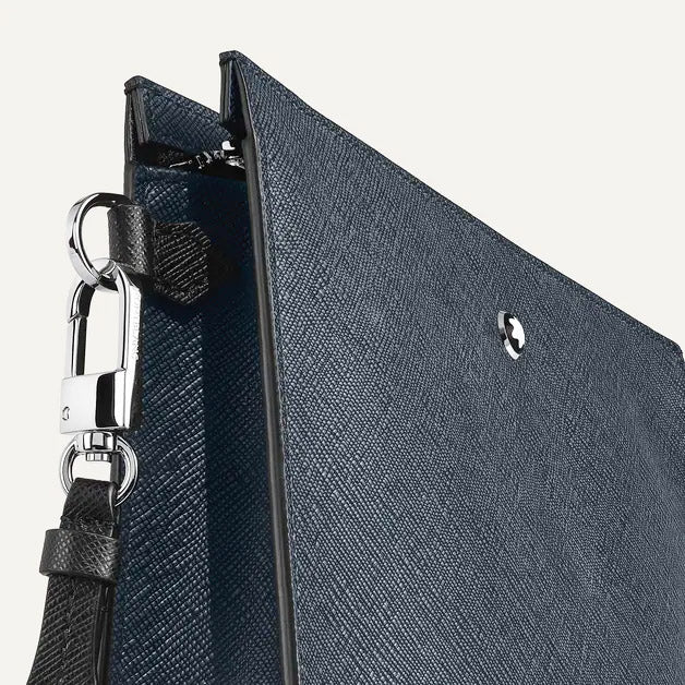 Montblanc clutch bag tailorial tweed blue 220428