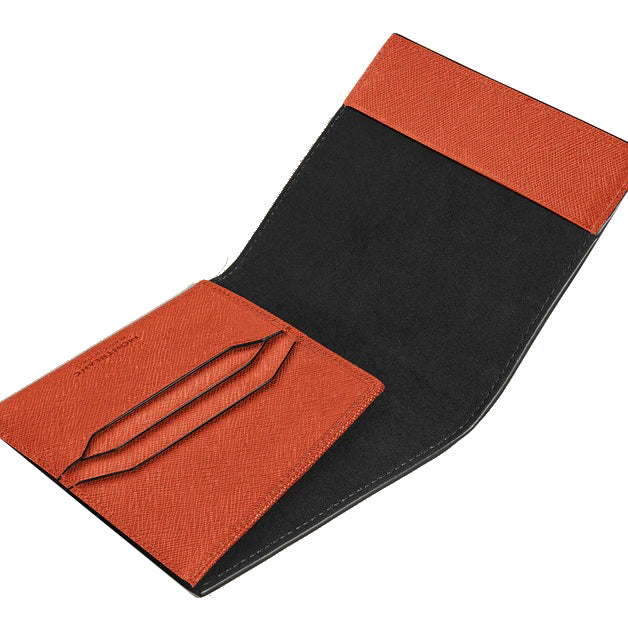 몽블랑 사토리얼 탠저린 가죽 여권 지갑 221356