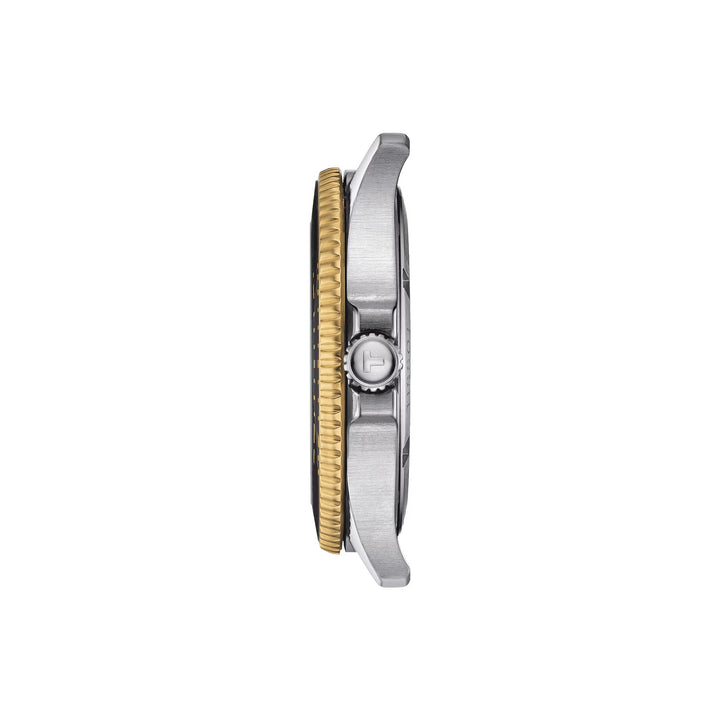 Tissot Seastar 1000 40mm Watch Black Quartz Steel PVD仕上げイエローゴールドT120.410.22.051.00