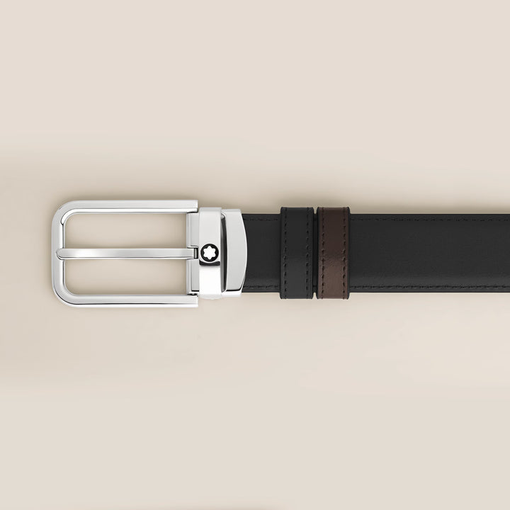 Αναστρέψιμη ζώνη Montblanc δερμάτινη 30 mm ορθογώνια πόρπη Meisterstück 223405
