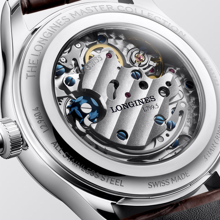 Longines ur Master Collection Chrono Monopusher 41mm elfenben manuelt stål L2.960.4.78.2