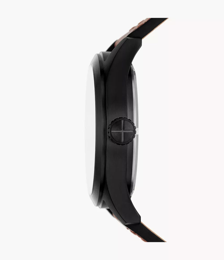 Fosilní solární hodinky Defender 46mm Sluneční solární ocel PVD Black FS5978