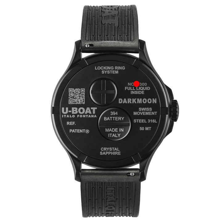 U-BOAT ウォッチ ダークムーン 25° 限定版 グリーン ソレイユ 46mm ブルー クォーツ スチール ブラック PVD 仕上げ 2030