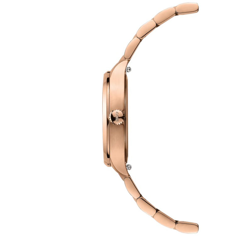 Relógio Mido Multifort TV 28mm aço quartzo marfim PVD ouro rosa M049.110.33.263.00