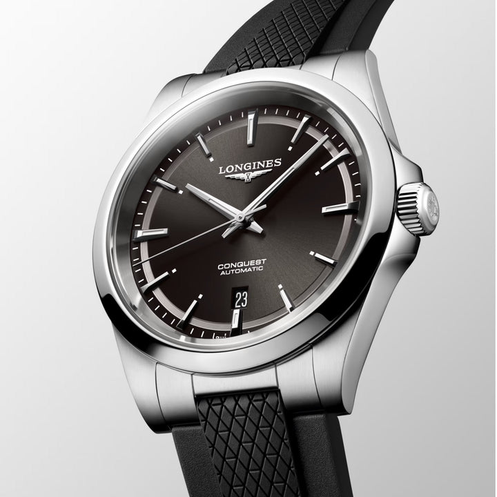 Longines Conquest 41mm black automatic steel watch L3.830.4.52.9