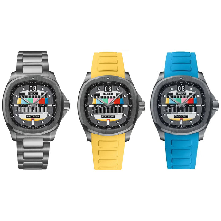 Montre Mido Multifort TV Big Date S01E02 40mm automatique acier gris finition PVD anthracite M049.526.33.081.01