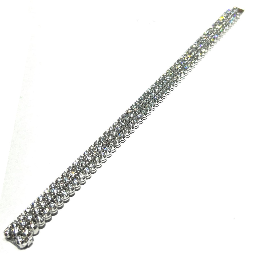 Triple gold tennis bracelet 18kt diamonds FCBT02890