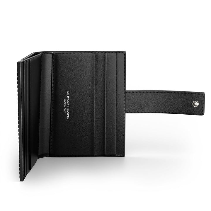 Carteira porta-cartões Giovanni Raspini em couro croco preto 925 prata L0025