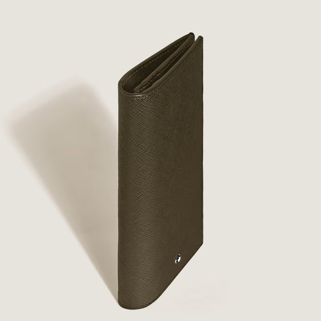 Portefeuille long Montblanc 14 poches Sartorial cuir kaki 221364