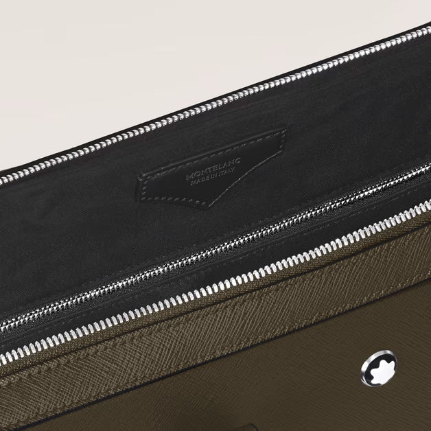 Porte-documents Montblanc slim Sartorial en cuir kaki 221548